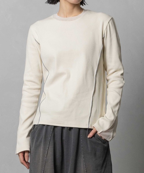 MARECHAL TERRE(マルシャルテル)の「リブインナーカットソー(Tシャツ/カットソー・レディース・ワインレッド/ブラック/アイボリー/ブルー/チャコールグレー・MEDIUM)」の8枚目の写真