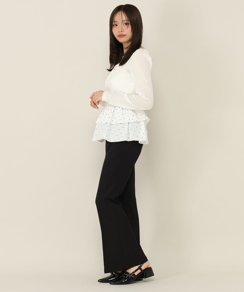 Heather（ヘザー）の「細見えフレアスラックスパンツ　1069327（スラックス・レディース・アイボリー/ブラック・M/S）」の4枚目の写真