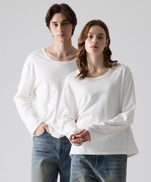 CLEL（クレイル）の「【CLEL】Giza Cotton U-Neck T-Shirt / ギザコットン UネックTシャツ(ロンT/吸水速乾)（Tシャツ/カットソー）」