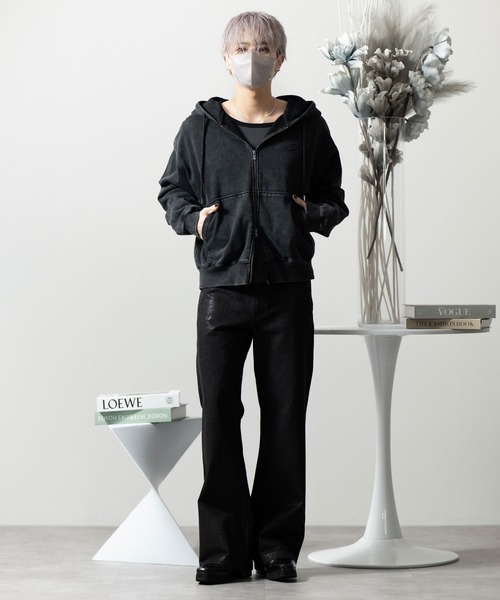 CLEL(クレイル)の「【CLEL】Giza Cotton U-Neck T-Shirt / ギザコットン UネックTシャツ(ロンT/吸水速乾)(Tシャツ/カットソー・メンズ・ブラック/グレー系1/ホワイト/グレー系・L/S/XS/M)」の14枚目の写真