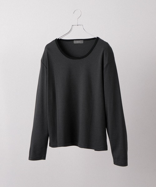CLEL(クレイル)の「【CLEL】Giza Cotton U-Neck T-Shirt / ギザコットン UネックTシャツ(ロンT/吸水速乾)(Tシャツ/カットソー・メンズ・ブラック/グレー系1/ホワイト/グレー系・L/S/XS/M)」の19枚目の写真