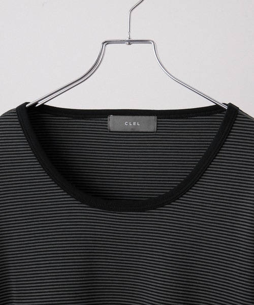 CLEL(クレイル)の「【CLEL】Giza Cotton U-Neck T-Shirt / ギザコットン UネックTシャツ(ロンT/吸水速乾)(Tシャツ/カットソー・メンズ・ブラック/グレー系1/ホワイト/グレー系・L/S/XS/M)」の22枚目の写真