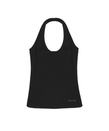 ESSENTIAL HALTER TOP_BLACK