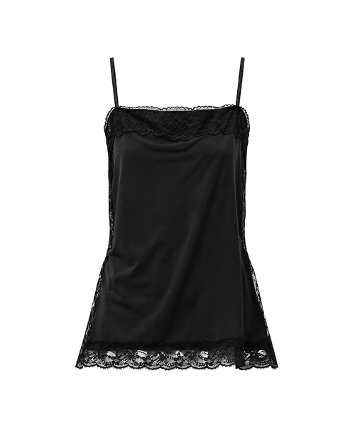 PROJECT WAVE（プロジェクトウェーブ）の「Squre Lace Slit Top [BROWN]（Tシャツ/カットソー・レディース・ブラウン/ブラック/ホワイト・FREE）」の2枚目の写真
