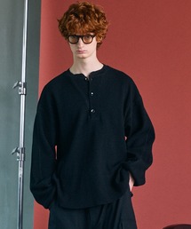 Rib henley HS T-shirt / リブヘンリーショートスリーブTシャツ（T