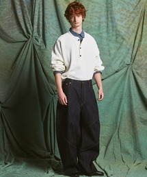 MAISON SPECIAL（メゾンスペシャル）の「《UNISEX》Prime-Over Henry Neck Long Sleeve Waffle T-Shirt プライムオーバーヘンリーネックロングスリーブワッフルTシャツ【MAISON SPECIAL メゾンスペシャル】（Tシャツ/カットソー）」