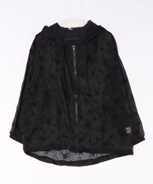 IMARI（イマリ）の「【 IMARI / イマリ 】 フラワー デザイン シアー ジップアップ パーカー（パーカー・レディース・ブラック/アイボリー・FREE）」の11枚目の写真