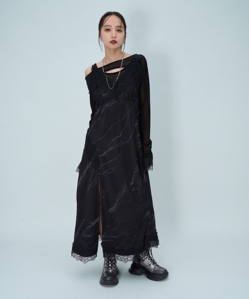HARE(ハレ)の「【郷祥×HARE】レースキャミワンピース(HARE)(ワンピース・レディース・ブラック・FREE)」の1枚目の写真