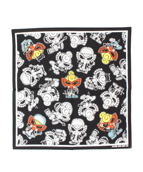 HYSTERIC MINI(ヒステリックミニ)の「SUPER SHOW CASE総柄バンダナ(バンダナ/スカーフ・キッズ・ホワイト/ブラック/ブルー・FREE)」の2枚目の写真