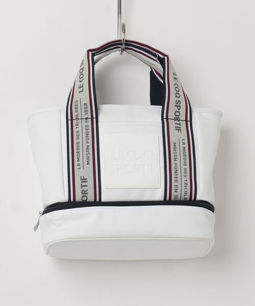 le coq sportif GOLF（ルコックスポルティフゴルフ）の「ルコックゴルフ　ジャガードデザイン 二層式保冷カートバッグ（トートバッグ・レディース・ブラウン/ベージュ/ネイビー/ホワイト・FREE）」の2枚目の写真