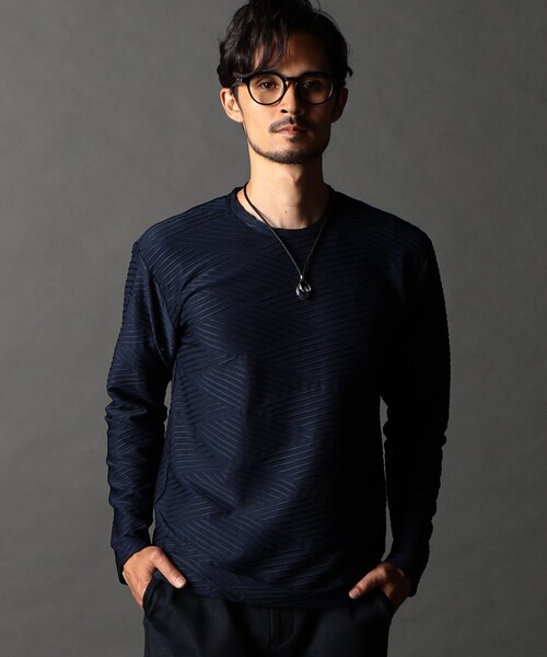NICOLE CLUB FOR MEN（ニコルクラブフォーメン）の「バスケットブリスタープルオーバー（Tシャツ/カットソー・メンズ・ネイビー/ホワイト/ブラック/ボルドー・XL/M/L）」の3枚目の写真