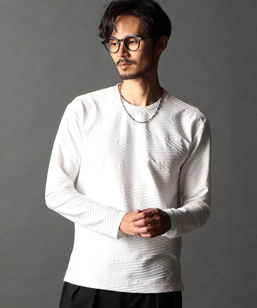NICOLE CLUB FOR MEN（ニコルクラブフォーメン）の「バスケットブリスタープルオーバー（Tシャツ/カットソー・メンズ・ネイビー/ホワイト/ブラック/ボルドー・XL/M/L）」の2枚目の写真