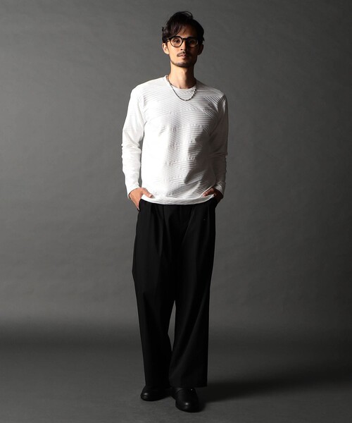 NICOLE CLUB FOR MEN（ニコルクラブフォーメン）の「バスケットブリスタープルオーバー（Tシャツ/カットソー・メンズ・ネイビー/ホワイト/ブラック/ボルドー・XL/M/L）」の7枚目の写真