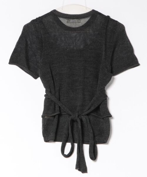anuke（アンヌーク）の「anuke Wrapcami Layered Knit（ニット/セーター・レディース・ベージュ/グレー・FREE）」の3枚目の写真