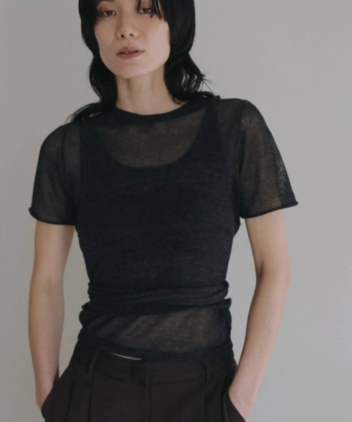 anuke（アンヌーク）の「anuke Wrapcami Layered Knit（ニット/セーター・レディース・ベージュ/グレー・FREE）」の13枚目の写真