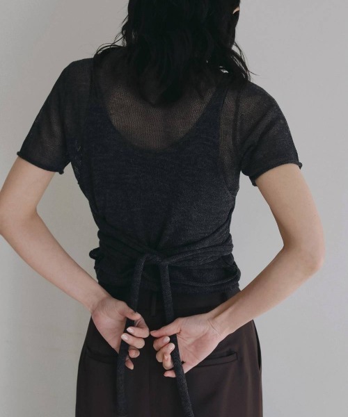 anuke（アンヌーク）の「anuke Wrapcami Layered Knit（ニット/セーター・レディース・ベージュ/グレー・FREE）」の14枚目の写真