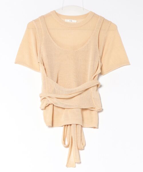 anuke（アンヌーク）の「anuke Wrapcami Layered Knit（ニット/セーター・レディース・ベージュ/グレー・FREE）」の18枚目の写真