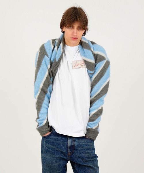 MSGM（エムエスジーエム）の「スラッシュストライプ ニットセーター（ニット/セーター・メンズ・グレー系・M/S）」の7枚目の写真