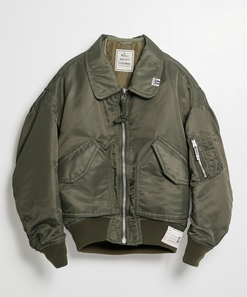 Maison MIHARA YASUHIRO（メゾンミハラヤスヒロ）の「【Maison MIHARA YASUHIRO/メゾンミハラヤスヒロ】Shifted Layer Flight Jacket/フライトジャケット（ミリタリージャケット・レディース・ブラック/カーキ・36）」の12枚目の写真