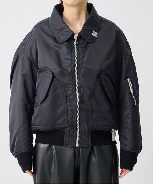 Maison MIHARA YASUHIRO（メゾンミハラヤスヒロ）の「【Maison MIHARA YASUHIRO/メゾンミハラヤスヒロ】Shifted Layer Flight Jacket/フライトジャケット（ミリタリージャケット・レディース・ブラック/カーキ・36）」の15枚目の写真