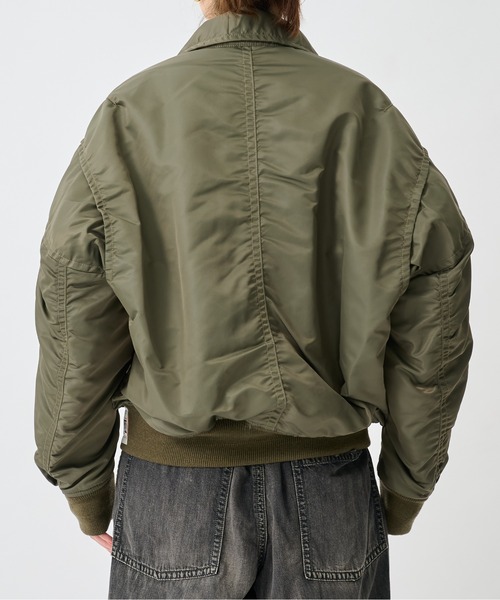 Maison MIHARA YASUHIRO（メゾンミハラヤスヒロ）の「【Maison MIHARA YASUHIRO/メゾンミハラヤスヒロ】Shifted Layer Flight Jacket/フライトジャケット（ミリタリージャケット・レディース・ブラック/カーキ・36）」の9枚目の写真
