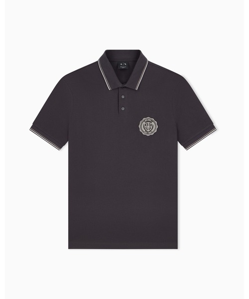 ARMANI EXCHANGE(アルマーニエクスチェンジ)の「【A|X アルマーニ エクスチェンジ】CO エンブレムロゴ スリムフィット 半袖ポロシャツ/SLIM(ポロシャツ・メンズ・グレイッシュベージュ/チャコールグレー・X-LARGE/SMALL/MEDIUM/LARGE/X-SMALL)」の9枚目の写真