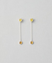 [ジェム] ピアス クォーツァイト×シトリン