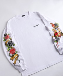 バラ刺繍 長袖 薔薇 tシャツ レディース WC - 長袖 Tシャツ トップス 薔薇 刺繍 バラ シンプルT カットソーの通販 by N ダブルシーなら