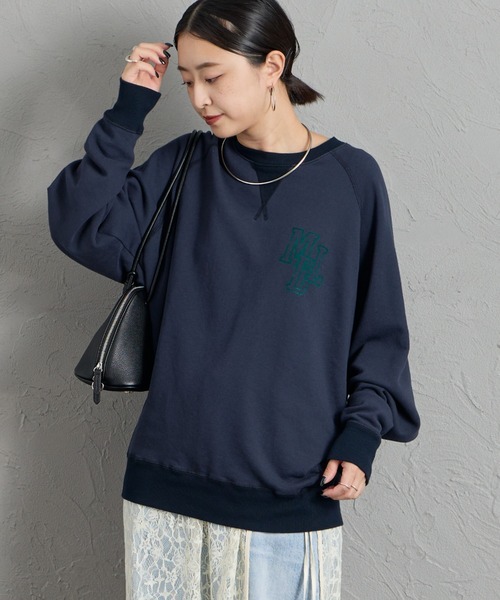 MICA&DEAL（マイカ＆ディール）の「[MICA&DEAL/マイカアンドディール] フロッキーロゴプリントスウェット（スウェット・レディース・グレー/ネイビー・F）」の11枚目の写真
