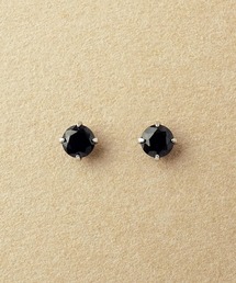 [ セカンドピアス]Pt ブラックスピネルピアス