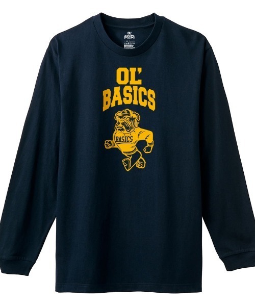 Ol' Basics(オールベーシックス)の「Ol' Basics(オール・ベーシックス) 長袖Tシャツ Ol'Basics ロゴ イラスト プリント 袖リブ ロンT ロングTシャツ トップス カットソー メンズ ユニセックス(Tシャツ/カットソー・メンズ・ヘザーグレー/バーガンディー/スミクロ/ネイビー・M/L/XL)」の4枚目の写真