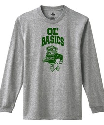 Ol' Basics(オール・ベーシックス) 長袖Tシャツ Ol'Basics ロゴ イラスト プリント 袖リブ ロンT ロングTシャツ トップス カットソー メンズ ユニセックス