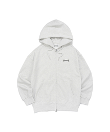 SIGNATURE KITTY SMALL LOGO HOOD ZIP-UP (LIGHT MELANGE)