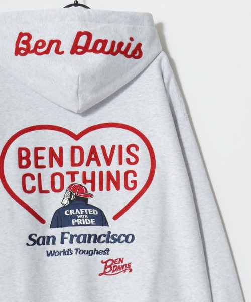BEN DAVIS(ベンデイビス)の「BEN DAVIS/ベンデイビス BD HEARTS HOODIE/オーバーサイズ 裏起毛 ストリート ハート バックプリント ロゴ ワンポイント刺繍 スウェット パーカー フーディー/レディース メンズ(パーカー・メンズ・ブラック/ネイビー/アッシュグレー・XL/L/M)」の7枚目の写真