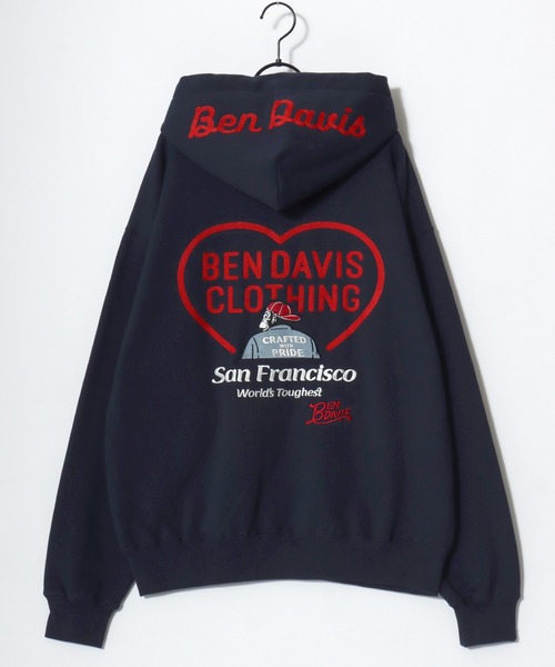 BEN DAVIS(ベンデイビス)の「BEN DAVIS/ベンデイビス BD HEARTS HOODIE/オーバーサイズ 裏起毛 ストリート ハート バックプリント ロゴ ワンポイント刺繍 スウェット パーカー フーディー/レディース メンズ(パーカー・メンズ・ブラック/ネイビー/アッシュグレー・XL/L/M)」の15枚目の写真