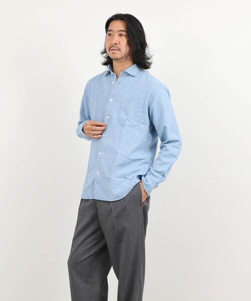 NOLLEY’S(ノーリーズ)の「COTOLINO ドビーワイドカラーシャツ 26AW(シャツ/ブラウス・メンズ・グレイッシュブルー/ライトグリーン・XL/L/M/S)」の7枚目の写真