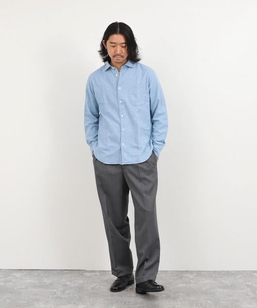 NOLLEY’S(ノーリーズ)の「COTOLINO ドビーワイドカラーシャツ 26AW(シャツ/ブラウス・メンズ・グレイッシュブルー/ライトグリーン・XL/L/M/S)」の9枚目の写真