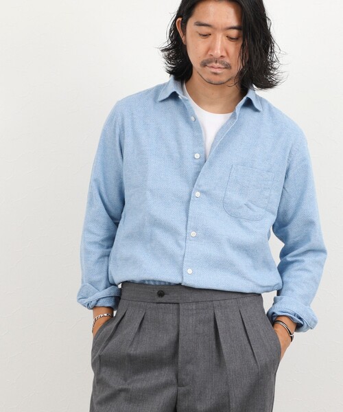 NOLLEY’S(ノーリーズ)の「COTOLINO ドビーワイドカラーシャツ 26AW(シャツ/ブラウス・メンズ・グレイッシュブルー/ライトグリーン・XL/L/M/S)」の12枚目の写真