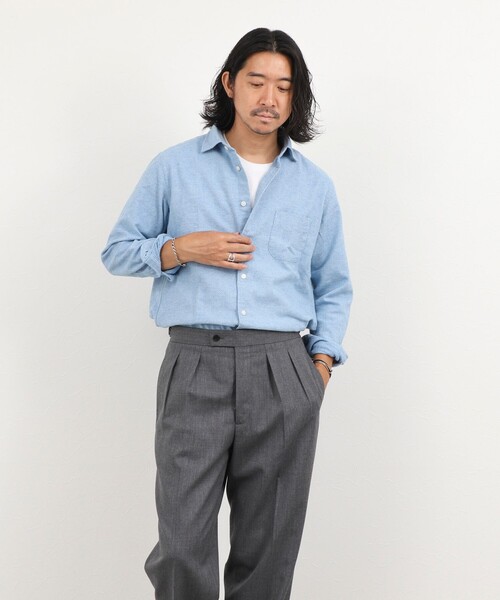 NOLLEY’S(ノーリーズ)の「COTOLINO ドビーワイドカラーシャツ 26AW(シャツ/ブラウス・メンズ・グレイッシュブルー/ライトグリーン・XL/L/M/S)」の13枚目の写真