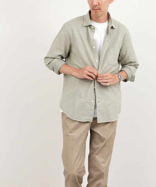 NOLLEY’S(ノーリーズ)の「COTOLINO ドビーワイドカラーシャツ 26AW(シャツ/ブラウス・メンズ・グレイッシュブルー/ライトグリーン・XL/L/M/S)」の21枚目の写真
