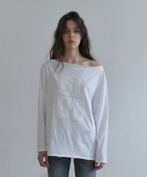 APPLIQUE ロングスリーブTシャツ [WHITE]