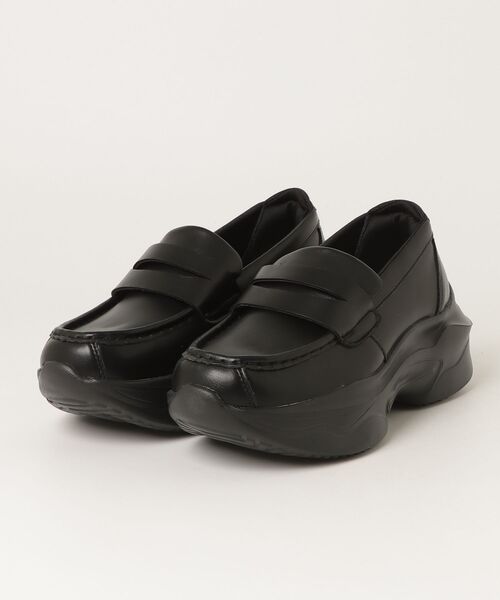 kitson(キットソン)の「KITSON キットソン スニーファー スリッポン スニーカーローファー 厚底 ウェッジソール 軽量 ローカット 1509(ローファー・レディース・ブラック×ブラック/ブラウン・LL/L/M)」の2枚目の写真