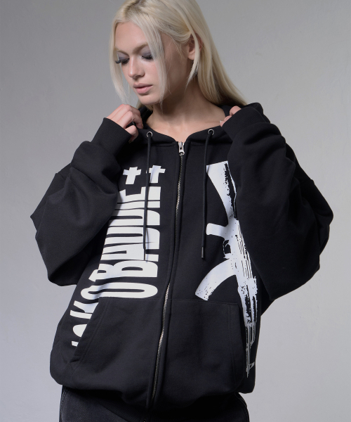 FANCY CLUB（ファンシークラブ）の「BADEE フードジップアップ (BLACK) F26ZA511（パーカー・レディース・その他・FREE）」の2枚目の写真
