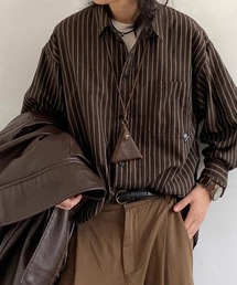 AsaAura（アサオーラ）の「ストライプ柄シャツ メンズ秋冬シャツ長袖（シャツ/ブラウス）」