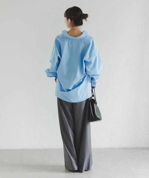 Noble(ノーブル)の「《追加・新色あり》T/W3タックワイドパンツ(スラックス・レディース・チャコールグレー・36/40/38)」の4枚目の写真