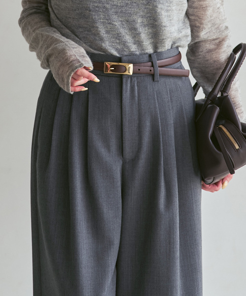 Noble(ノーブル)の「《追加・新色あり》T/W3タックワイドパンツ(スラックス・レディース・チャコールグレー・36/40/38)」の6枚目の写真