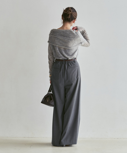 Noble(ノーブル)の「《追加・新色あり》T/W3タックワイドパンツ(スラックス・レディース・チャコールグレー・36/40/38)」の9枚目の写真