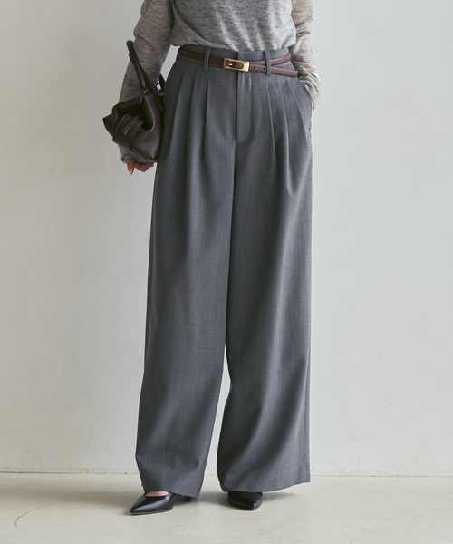 Noble(ノーブル)の「《追加・新色あり》T/W3タックワイドパンツ(スラックス・レディース・チャコールグレー・36/40/38)」の10枚目の写真
