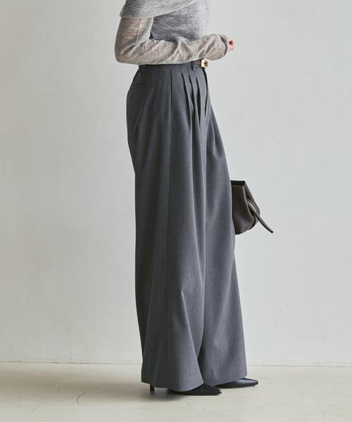 Noble(ノーブル)の「《追加・新色あり》T/W3タックワイドパンツ(スラックス・レディース・チャコールグレー・36/40/38)」の11枚目の写真
