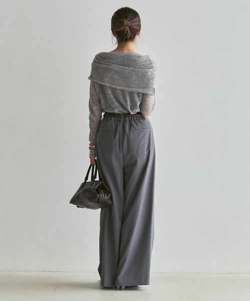 Noble(ノーブル)の「《追加・新色あり》T/W3タックワイドパンツ(スラックス・レディース・チャコールグレー・36/40/38)」の15枚目の写真